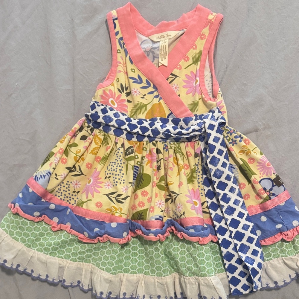 Matilda Jane Yellow Pink Blue Floral Wrap Dress